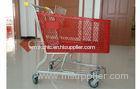 Red Plastic Supermarket Shopping Cart 180L 1085 * 595 * 1050mm