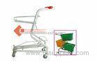 Cold Metal Three Basket Shopping Trolley Dolly With Zinc Plated