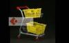 Cold Wire Three Basket Marketeer Shopping Trolleys For Grocery