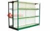 Four post green frame supermarket shelf display Heavy duty Gondola racks