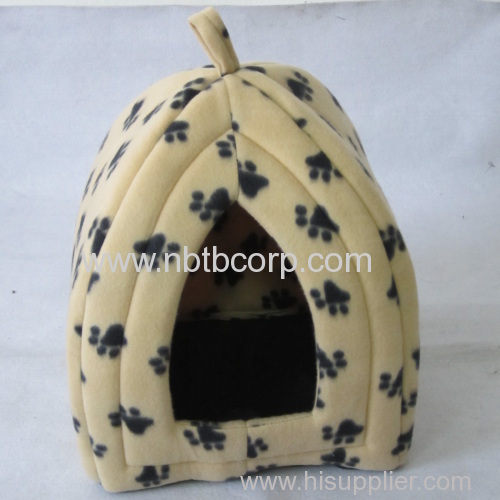 cute cat pet foldable fabric house with paw printing