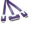 Purple 3-in-1 Micro USB Charging Data Cable For Samsung Galaxy S2 S3 Note 3