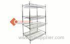 Commercial Adjustable Open Wire Shelving Racks Systems With Zinc Plated