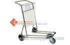 Fashionable Airport Baggage Trolley , Stainless Steel Aircraft Cart With Hand Brake