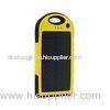 Yellow Weatherproof Solar Double USB Power Bank External Battery Pack For Iphone 4 4S 5 5S 5C