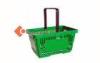 Portable Practical Supermarket Shopping Basket Green With Single Handle