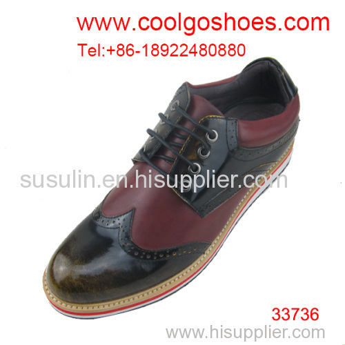 double colors wholesale brushed leather men dress shoes