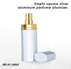 10ml empty silver square aluminum perfume atomizer