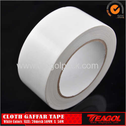 50mmx50M Cloth Gaffar Tape 70mesh White/Silver/Black/Red