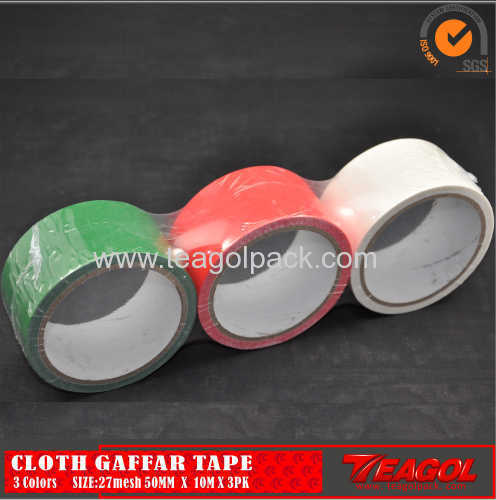 27mesh Cloth Cotton Tape 3Colors Size: 50mm x 10m x 3PK