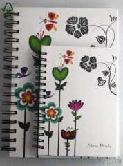 spiral notebook printed flowers and butterflies