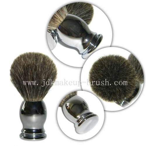 Shaving brush with chrome handle