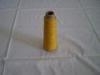 Yellow 40s Spun Polyester Dyed Yarn For Weaving Blanket , Glove