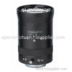 1/2" 8-50mm Manual Iris Mega Pixel IR Lens