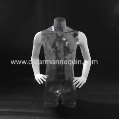 White arms male transparent torso PC mannequin