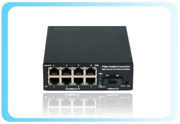 Media Converter with 8 RJ45 ports 8FE fiber transceiver