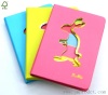 brightly colored hardcover diary with rabbit cover