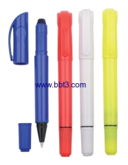 Top-selling promotional 2 in 1 solid highlighter with ballpen set