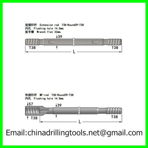 T45 Male-female drilling rod