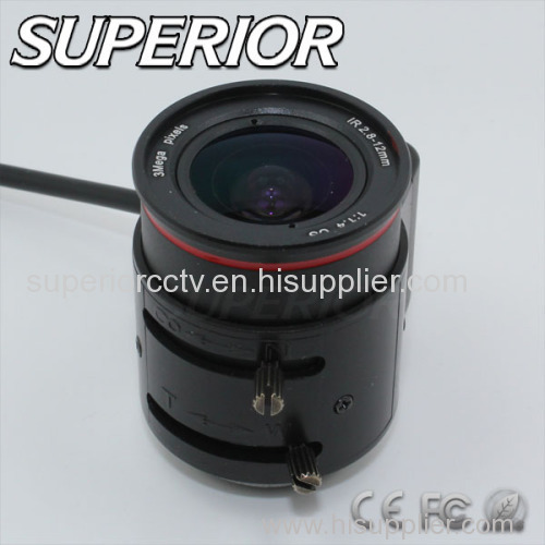 2.8-12mm 3.0 Megapixe Varifocal Auto Iris CCTV IR Corrected Lens