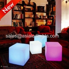 led lighted stool chair cube illuminated bar furniture