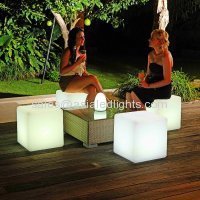 led lighted stool chair cube illuminated bar furniture