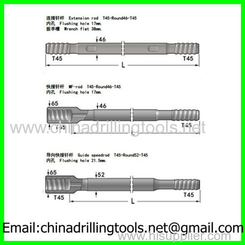 time saving T45 Male-female drilling rod