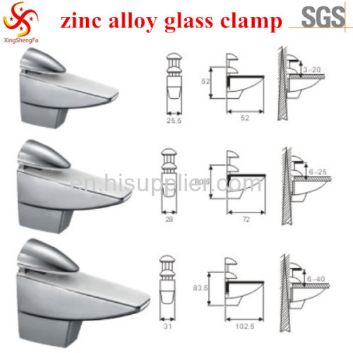 2014 hot sale glass shelf panel F clamp glass holding clip