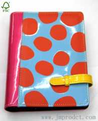 japanned leather cover planner notebook with buckle