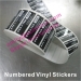 PET Vinyl Stickers with Serials Numbers