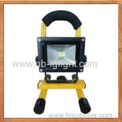 IP65 10W 120 degree beam angle yellow Portable LED Floodlight with Battery Charger