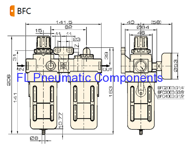 BFC4000 Air Filters,Regulators and Lubricators