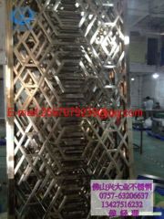 Laser cut golden specular stainless steel room dividers