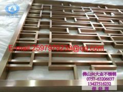 Laser cut golden specular stainless steel room dividers