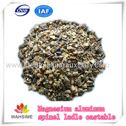 Magnesium aluminum spinel ladle castable refractory for steel making China manufacturer price