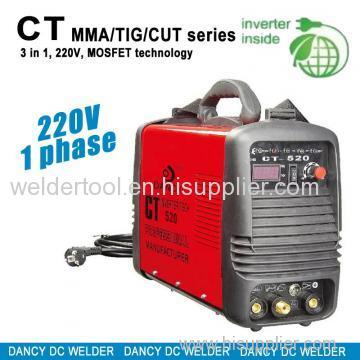 3 in 1 welding machine,mma/tig/cut CT520
