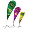 Green Outdoor Event Flying Banners With Cross Feet , Decorative Flags