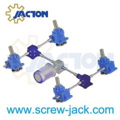 synchronization of multiple jacks, multi lift worm gear screw jacks, multiple screw jacks lifting system