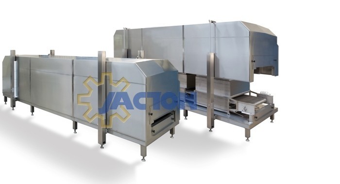 UK tunnel freezer top lid lifting in food processing lines with traveling nut screw jack lift systems