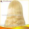 Blond Body Wave Human Hair Full Lace Wigs 20 Inch For Lady