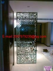 Classical golden specular stainless steel screens partitions room dividers for hotel decoration