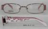 Red / Pink Rectangle Optical Glasses Frames For Women Stylish , Stainless Steel Full Rimmed