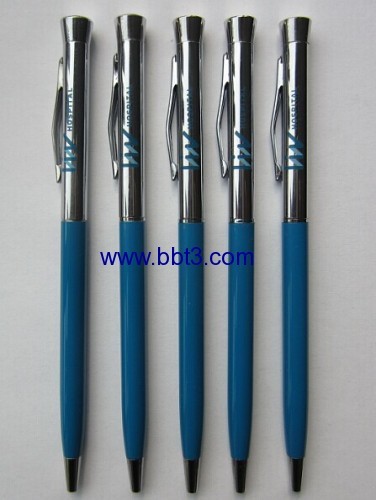 Promotional slim metal ballpen for bank and hotel