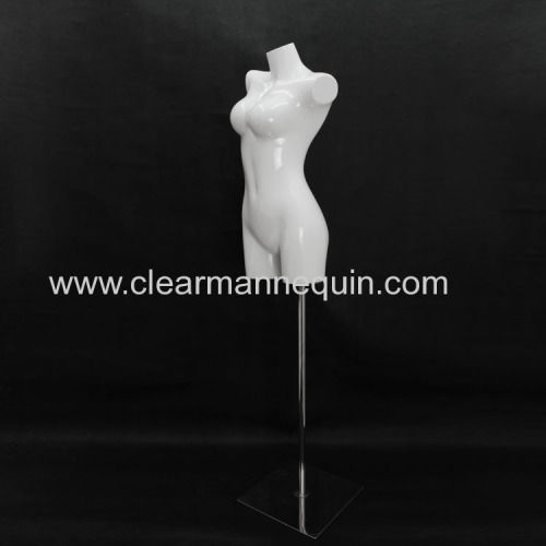 Male white half-body with arms PC torso mannequin whosale