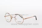 Retro Round Metal Optical Frames For Girls / Boys Stylish , Gold Color