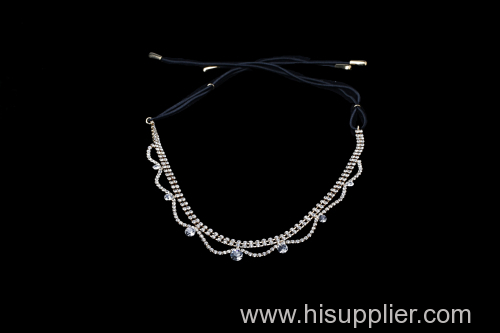 Crystal Rhinestone Hair Wire Wrap In Flower Style Silver Plated Crystal Bridal Jewelry Wholesale SJ002-0950