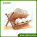 Foldable bamboo dish rack