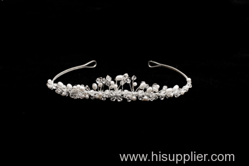 Wedding Hair Wire Wrap With Crystal Beads Copper Filled Luxurious Crystal Bridal Jewelry H210