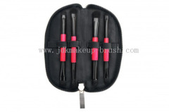 4PCS Duo End Makeup Brush Set with Zippered Bag