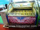 Dessert Station Stainless Steel Ice Cream Dipping Display Freezer 16 Tanks